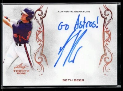 2018 Leaf Trinity Signatures #A-SB Seth Beer "Go Astros!" - Image 1 of 2