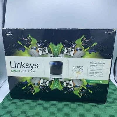 Linksys N750 EA3500 Dual Band Wireless N Router Cisco 2.4 + 5GHz 300 + 450Mbps - Image 1 of 4