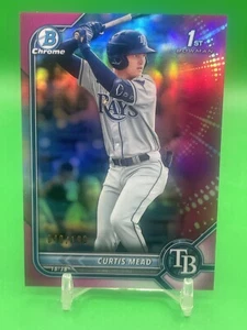 2022 Bowman Chrome 1st Curtis Mead /199 Fuschia Pink Tampa Bay Rays #BCP-10 - Bild 1 von 7