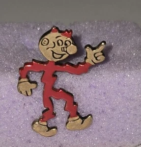 Vintage Mr. Reddy Kilowatt Atom TradeMark Electric Goldtone Red Enamel Stick Pin - Picture 1 of 3