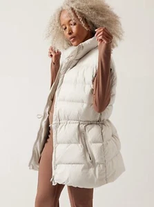 ATHLETA Cascade Down Vest Size Large Puffer Drawcord Tan NEW WITH TAGS NWT $229 - Picture 1 of 3