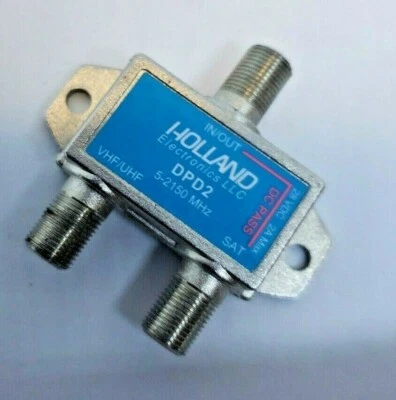 HOLLAND STC DC PASS VHF/UHF SAT IN/OUT Cable Splitter 28VDC 2A 5-2150 MHz - Image 1 of 4