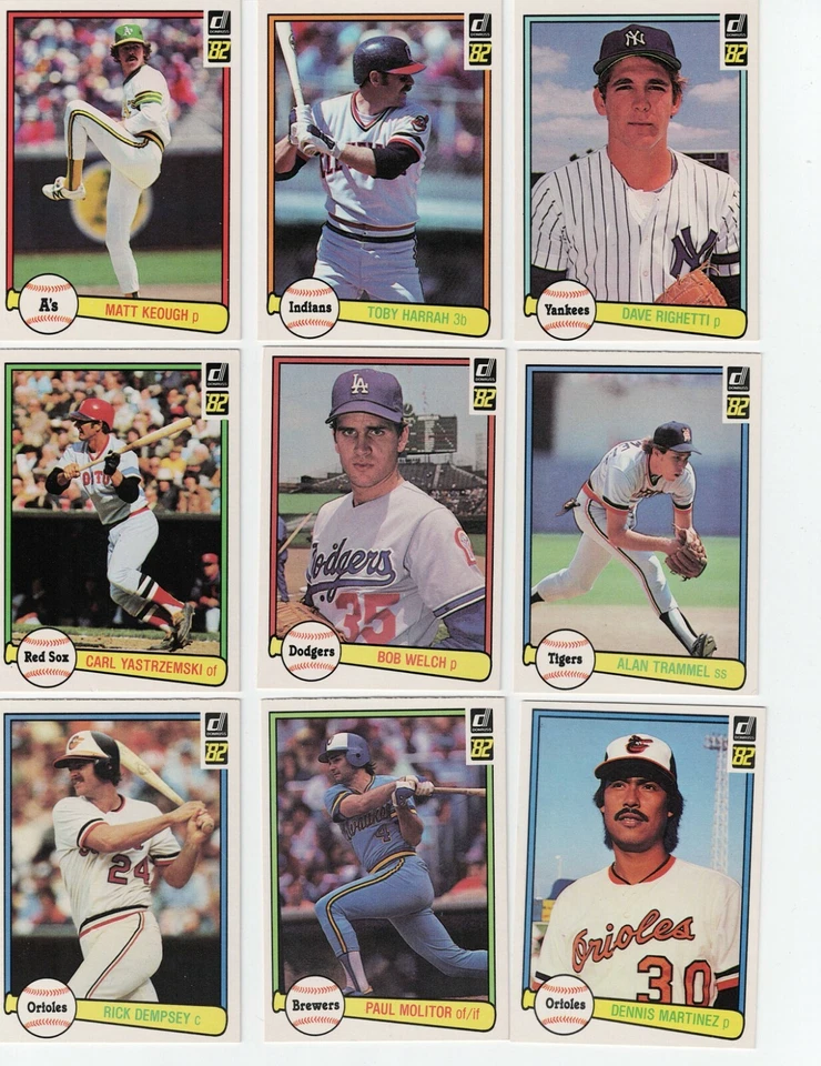 1982 DONRUSS бейсбол полный набор 1-250 - Изображение 1 из 1