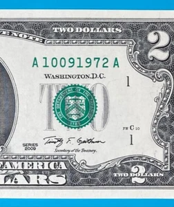 October 9, 1972 / 10 September 1972 : A 10091972 A BIRTHDAY $2 Two Dollar Bill - Picture 1 of 3