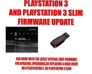 PS3 UPDATE INSTALL USB FLASH DRIVE PLUG IN LATEST OFFICIAL SONY FIRMWARE FW OFW - Picture 1 of 2