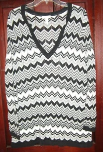 Charter Club Woman Plus 3X Knit Sweater Top Shirt Blouse Tunic Chevron Zig Zag - Picture 1 of 3