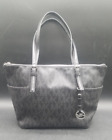 Authenticated Michael Kors Jet Set Black/charcoal Monogrammed Tote