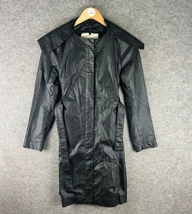 Cop Copine Trench Coat Womens Size UK 10 Black Jacket Belt Linen Blend Taille 38 - Picture 1 of 15