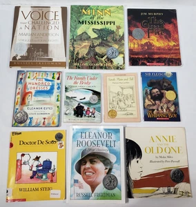Newbery Award Winning Books Lot 10 Homeschool Classroom Teacher Newberry Honor - Picture 1 of 9