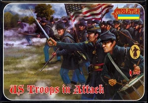 Strelets Models 1/72 UNION TROOPS IN ATTACK Figure Set - Picture 1 of 3