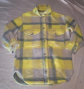 Zara Girls 09-10 Yellow Plaid Wo Blend Sweater Jacket - Picture 1 of 7
