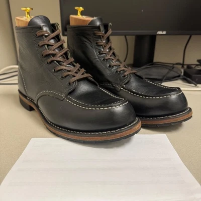 Red Wing 9015 Beckman Moc Toe Black Featherstone 12D Discontinued - Image 1 of 4