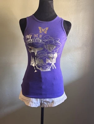 Camiseta sin mangas acanalada de colección Y2K Nicky Hilton Socialite. Pequeña/hecha en Canadá  Foto 1 de 4