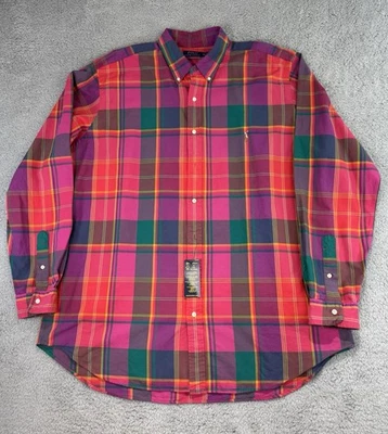 NEW Polo Ralph Lauren Men's 2XLT Oxford Pink Plaid Long Sleeve Shirt 2XL TALL - Image 1 of 4
