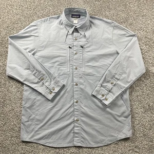 Patagonia Shirt Men Medium Blue Button Up Sun Stretch Hiking Fishing Outdoors - Picture 1 of 16