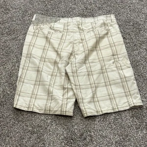 Y2K Quiksilver karierte Herrenshorts beige creme Skater Surfen Freizeit 38 x 12 (13LO) - Bild 1 von 5