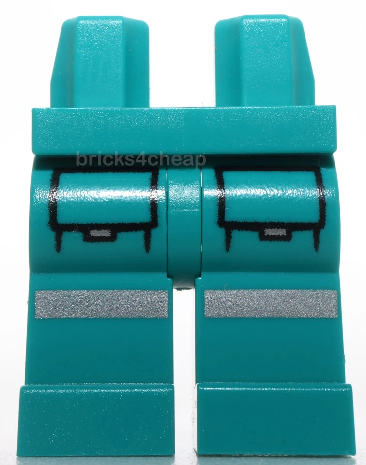 Lego Caderas y Piernas Negro Contorno Bolsillos y Rayas Reflectantes Plateadas Patrón Foto 1 de 1