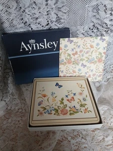 Aynsley Cottage Garden Floral Pattern Acrylic Finish Cork Back Place Mats Boxed - Picture 1 of 8
