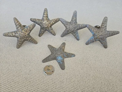 Juego de 5 decoraciones de estrellas de mar de latón para exteriores buena petina ver descripción  Foto 1 de 4