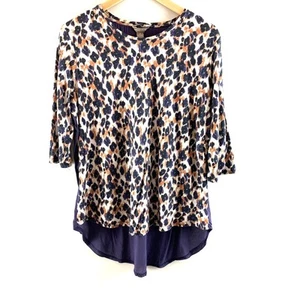 Bit & Bridle Purple Cheetah Animal Leopard Print High Low Tunic Top Shirt M - Picture 1 of 6