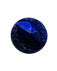 Bottone Gioiello in Plastica Blu Lineato 24 - 16 mm Effetto Strass AR-BTP-24-16 - Imagen 1 de 6