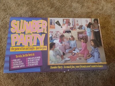 Vtg 1990 SLUMBER PARTY Retro Girls Sleep Over Party Game Cadaco  - Image 1 of 4