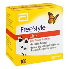 1 - 100ct box Freestyle Lite Blood Glucose Test Strips exp 4/2025 FREE S/H