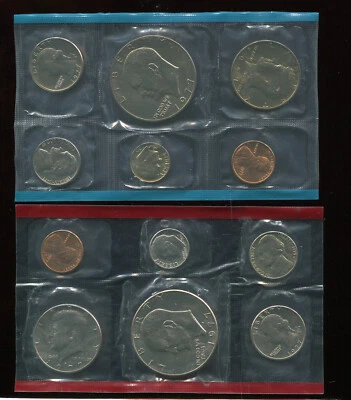 1977 U S MINT 12 PC SET (D166) Very Nice Set P & D Ike $$ OGP - Image 1 of 4
