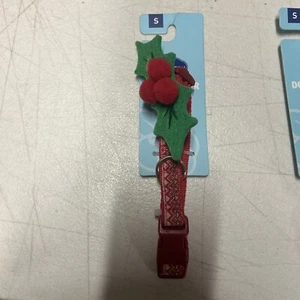 Blueberry Pet Dog Collar Small Holly Leaf Christmas Red Pink New with Tags - Picture 1 of 6