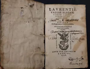 Laurentii Vallae Elegantiarum Latinae linguae libri sex. Eiusdem de..... 1548 - Foto 1 di 12