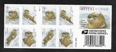 #5648-5651 Otters in Snow 2021 Forever -- MNH Bkt Pane of 20 - Image 1 of 2