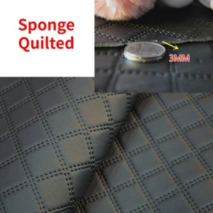 DIY PU Leather Fabric Sponge Quilted Seat Cover Interior Upholstery Sew Material - Picture 1 of 4