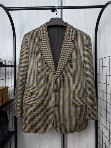 Cappotto sportivo Burberrys vintage pura lana tweed a quadri