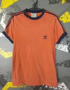 Adidas Vintage Jersey Casual Shirt Orange Cotton 90s mens Size M ig93 - Picture 1 of 15