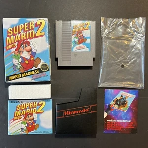 Super Mario Bros 2 Nintendo NES Complete CIB Plastic Box Manual Circle Seal NM+ - Picture 1 of 16
