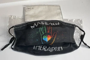 NEU Massage Therapeut Erwachsene plissierte Maske + 3 Filter verstellbare Träger Herz - Bild 1 von 3