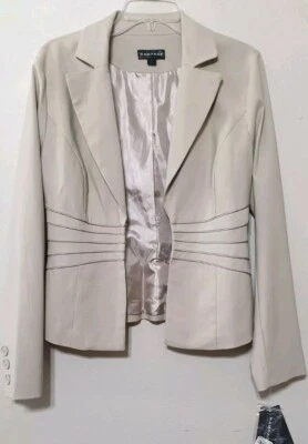 Chaqueta Blazer Rampage Marfil Elastizada Recortada Forrada Elegante Acentos Talla XS NUEVA CON ETIQUETAS Foto 1 de 4