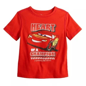 Disney Pixar's Cars Boys Lightning McQueen Heart of a Champion Graphic Tee - 10 - Picture 1 of 5
