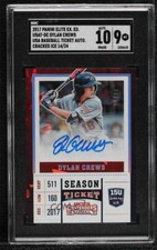 2017 Elite Extra USA Baseball Cracked Ice Ticket 14/24 Dylan Crews Auto SGC 9