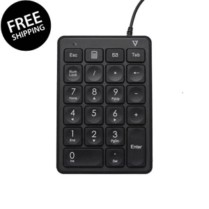 V7 KP350V7 KP350 USB Wired Numeric Keypad, 22 Key Wired USB for Laptop Computer - Picture 1 of 15