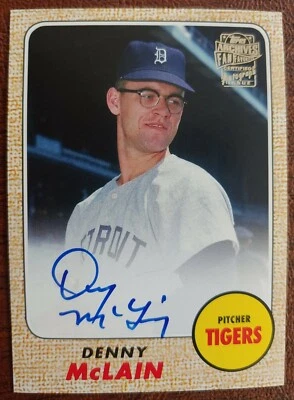 2013 TOPPS ARCHIVES FAN FAVORITES DENNY MCLAIN AUTOGRAPH AUTO RARE!! - Image 1 of 2