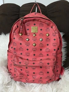 mcm Backpack In Red Pink Color - Picture 1 of 21
