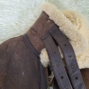 Chaqueta de Cuero Schott Tipo B-3 Flight Mouton Bombardero Talla 36 EE. UU. Marrón USADA JAPÓN - Imagen 1 de 13