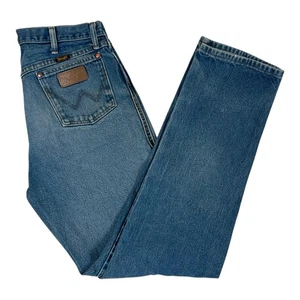 Jeans vintage Wrangler uomo 36x36 blu denim taglio cowboy western gamba dritta USA - Foto 1 di 11