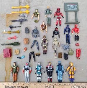 Gi Joe 3.75 Action Figure Loose Hasbro Lot Of 6 1980's + Plus Tons Of Parts Etc - Picture 1 of 10