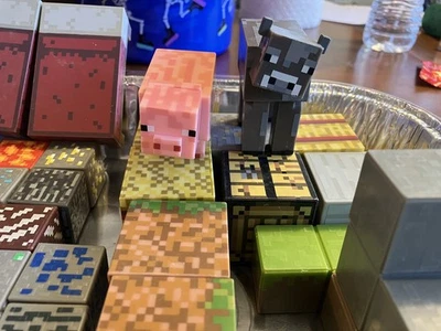 Minecraft Assorted Blocks LOT of 52 Cubed Classic 1" Building Blocks & Others - Image 1 of 4