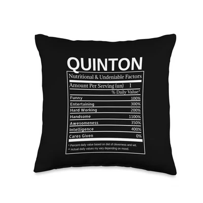 Quinton Facts Funny Sarcastic Personalized Name Throw Pillow - Image 1 of 3