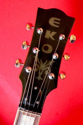 V. Rare Early Solid Top Eko Rio Bravo 6/EL (first edition) c.1968 + Vox Case - Image 1 of 4