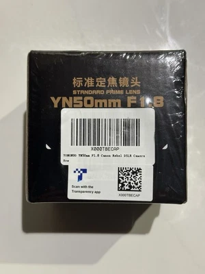 YONGNUO YN50 50mm f/1.8 Lens Kit for Canon EF - New In Box! - Image 1 of 4