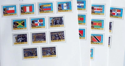 PANAMA 1978 SOCCER, Cpl XF Gold OVP MNH** Set, Football Stamps, FIFA World Cup - Image 1 of 4